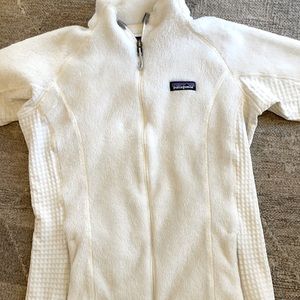 Patagonia full zip white fleece